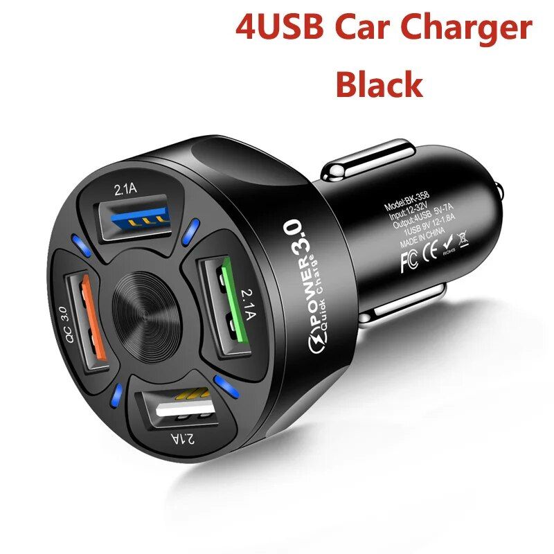 4 USB Charger Balck